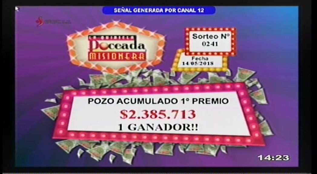 1 ganador. 2 millones 385 mil pesos en la Poceada Misionera